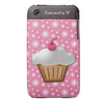 Cutout Cupcake with Pink Cherry on Top iPhone 3 Case-Mate Cases