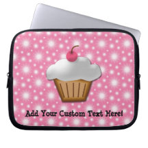 Cutout Cupcake with Pink Cherry on Top Laptop Sleeve