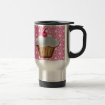Cutout Cupcake with Pink Cherry on Top Mugs