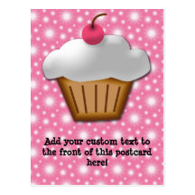 Cutout Cupcake with Pink Cherry on Top Postcards