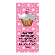 Cutout Cupcake with Pink Cherry on Top Custom Rack Cards