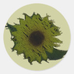 Cutout "Straw" Sunflower Round Sticker