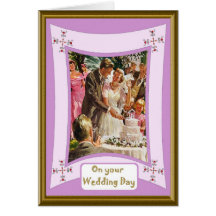 Cutting the cake greeting cards