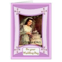 Cutting the cake greeting cards