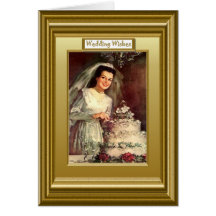 Cutting the cake greeting cards