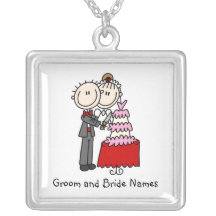 Cutting the Wedding Cake Necklace