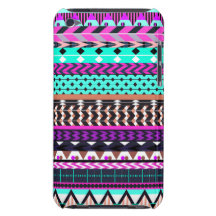 Cyan Magenta Aztec iPod Touch Cases