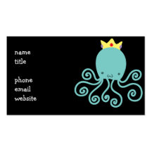 Cyan Octopus Princess Business Card Template