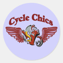 Cycle Chics Round Stickers
