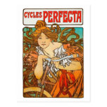 Cycles Perfecta, Alphonse Mucha Art Nouveau postcards