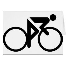 cycling black cylcer greeting card
