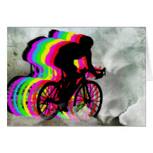 Cycling in the Clouds Greeting Cards