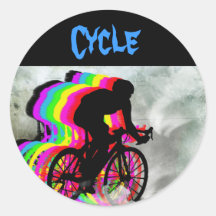 Cycling in the Clouds Sticker