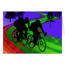 Cycling Trio on Ribbon Road Cards