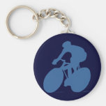 Cyclist Silhouette Key Chain