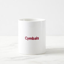 cymbals text burgundy coffee mugs
