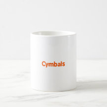cymbals text d orange coffee mug
