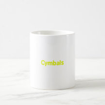 cymbals text yellow mug