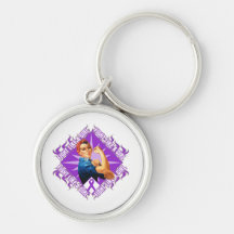 Cystic Fibrosis Fight Rosie The Riveter Keychains