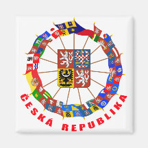 Czech Flags Pinwheel Fridge Magnet