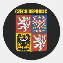 Czech Republic Coat of Arms Round Stickers
