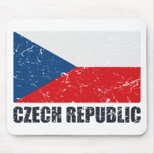 Czech Republic Vintage Flag Mousepads