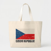 Czech Republic Vintage Flag Tote Bags