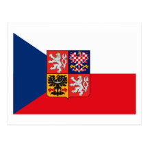Czechoslovakia Flagw COA Postcard