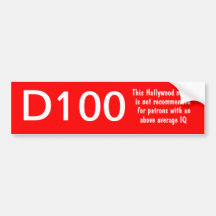 D100 movie rating bumper sticker