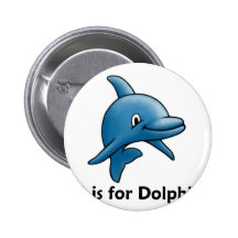 D is for Dolphins Button