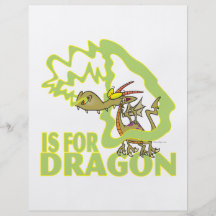 D is for dragon letter abc cartoon personalized flyer