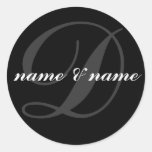 "D" monogram label Stickers
