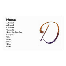 "D" Monogrammed Business Card Colour