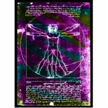 Da Vinci proportion man colourized blacklight Cut Out