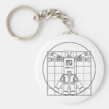 Da Vinci Vitruvian Robot Keychain