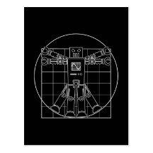 Da Vinci Vitruvian Robot Postcard