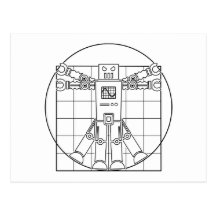 Da Vinci Vitruvian Robot Postcard