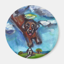 Dachshund Angel dog Refrigerator Magnets