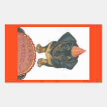 Dachshund Birthday Stickers