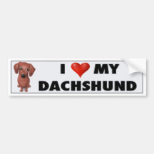 Dachshund (Brown) Love Sticker Bumper Stickers