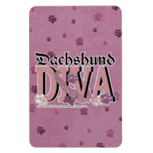 Dachshund DIVA Vinyl Magnet