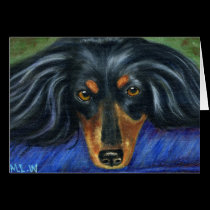 Dachshund Dog Breed Art - Hallie cards