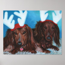 Dachshund Dogs Christmas Print
