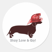 Dachshund Firefighter "Stay Low" Sticker