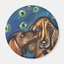 Dachshund love refrigerator magnet