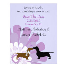 Dachshund Love Save the Date Announcement