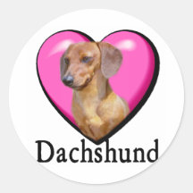 Dachshund Lovers Valentines Round Sticker