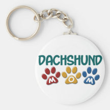 DACHSHUND Mum Paw Print 1 Key Chain