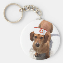 Dachshund nurse keychain