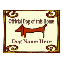 Dachshund Official Dog Sign Postcard